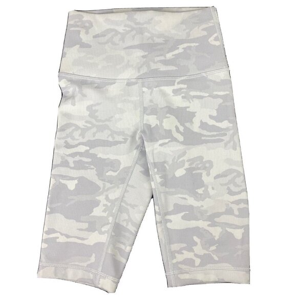Lululemon Womens Wunder Under Shorts Size 2 Ribbed White Camo 10" Inseam - Picture 1 of 10
